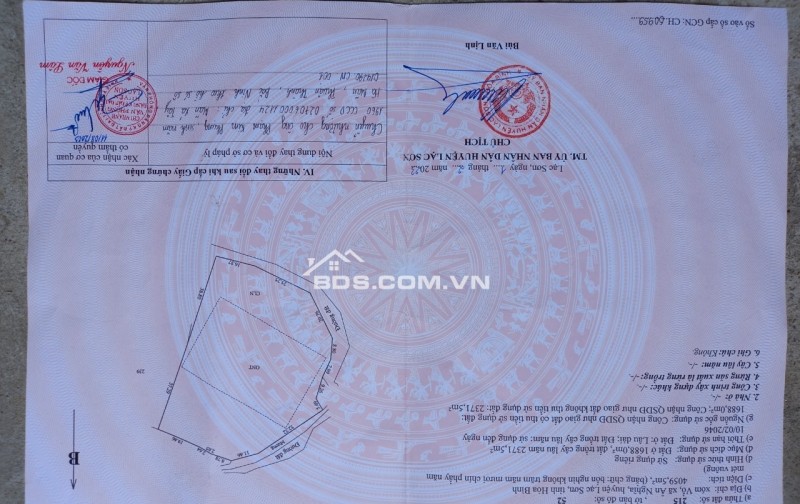 em cần bán gấp lô đất thổ cư hòa bình diện tích 4059,5m2 giá 3 tỷ